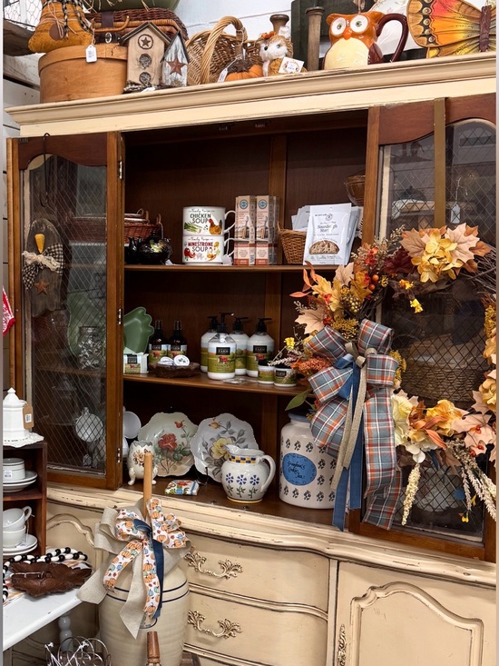 Vintage Other - Antique Cream Hutch Cabinet Beautiful Drawer AD PURPOSE LOCAL PICKUP FINAL SALE